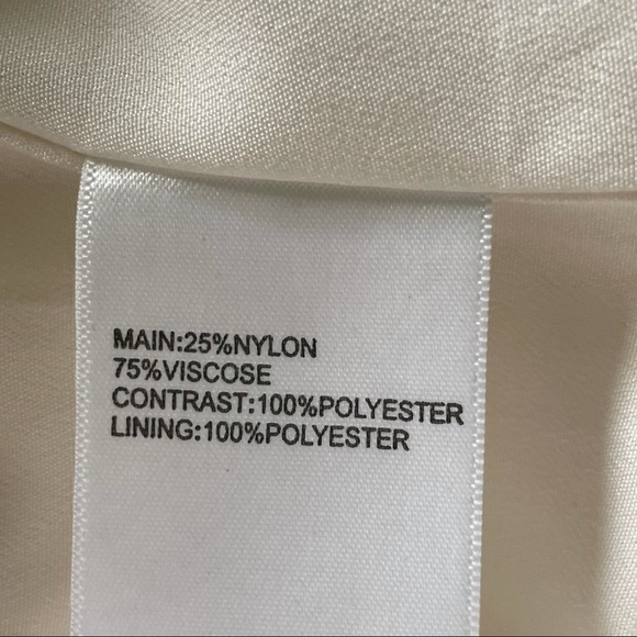 Finders Keepers Turning Tables Long Sleeve Deep V Back White Mini Dress - Picture 10 of 15